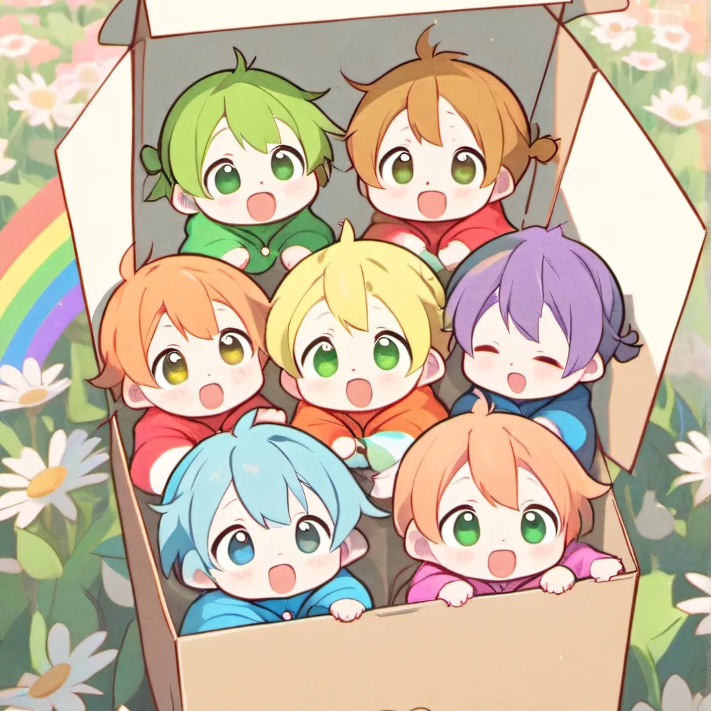 chat with ai character: Rainbow babies🌈
