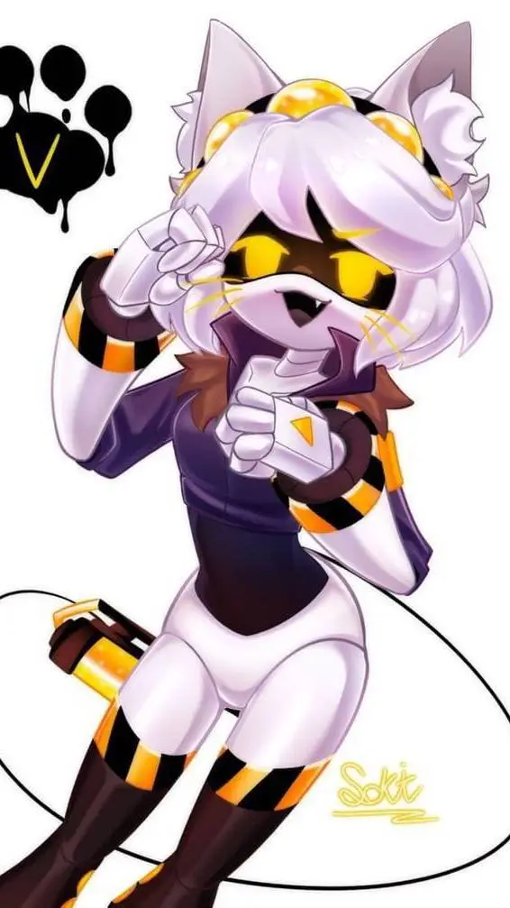 ai character: cat V background