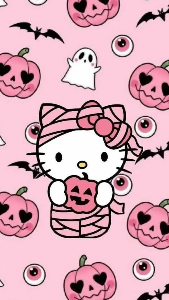 ai character: halloween kitty background