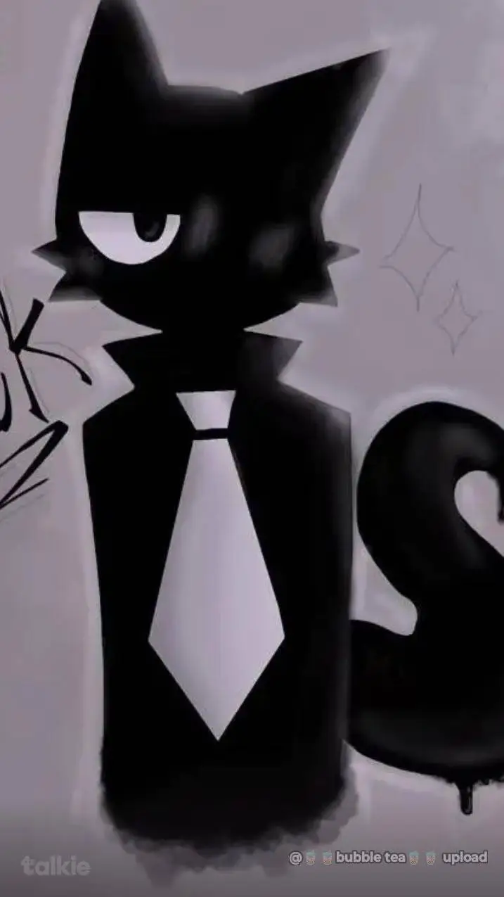 ai character: sprunki black cat  background