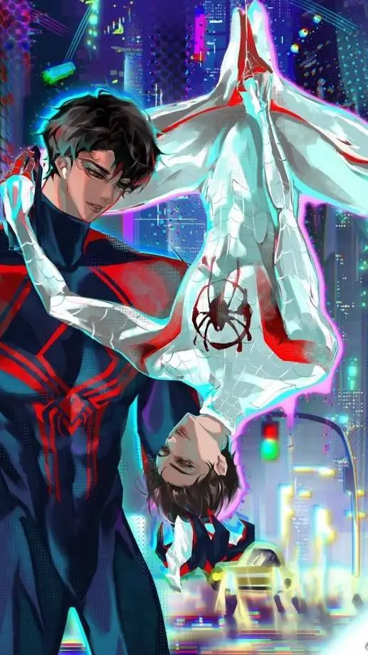 ai character: -ORV spiderverse-  background