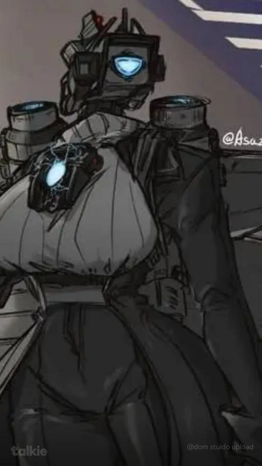 ai character: Titan Camerawoman background