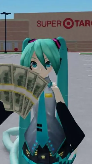 ai character: Miku millonaria💵💲 background