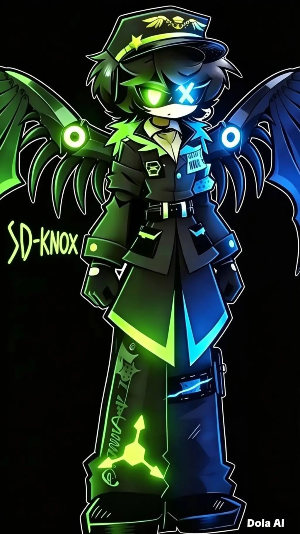 ai character: SD-KNOX vs X background