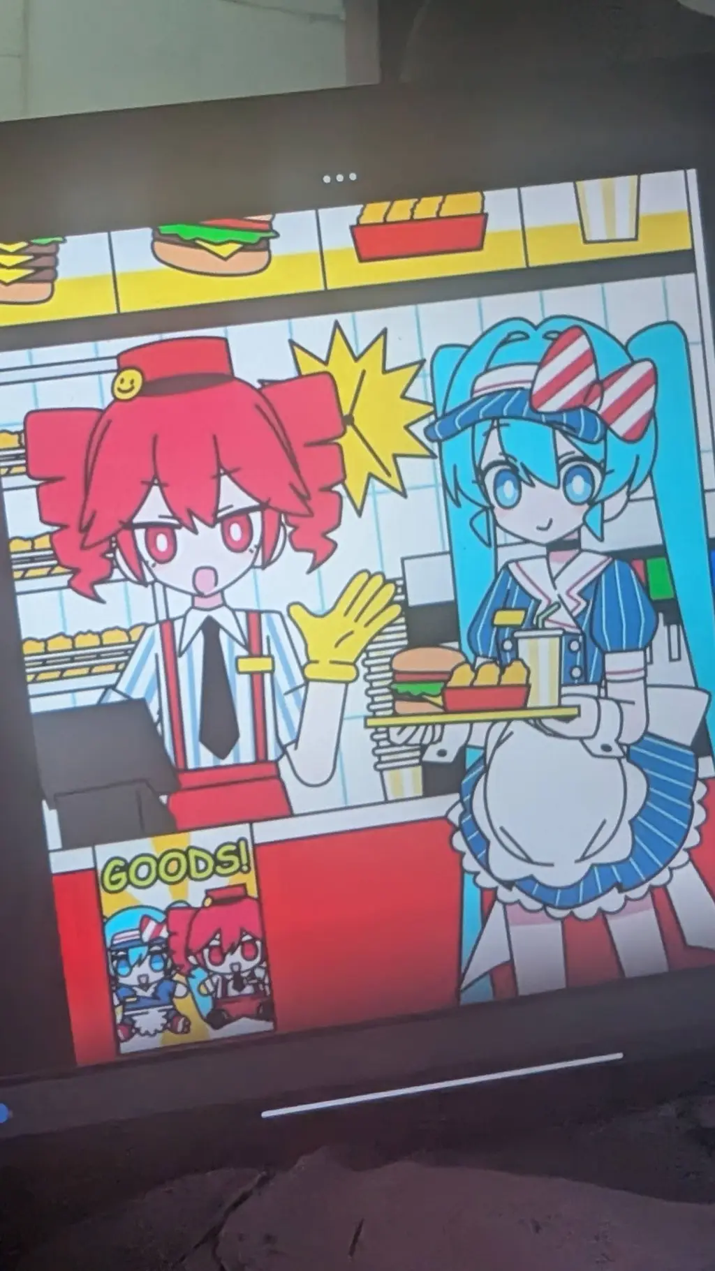 ai character: teto y miku background