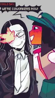ai character: Ena×Coral glasses background