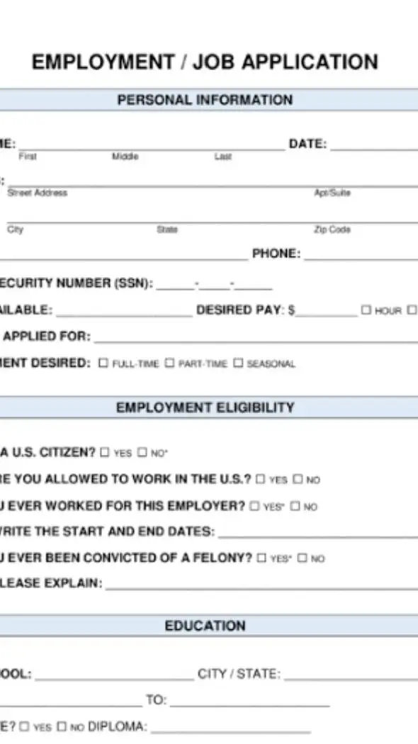ai character: JOB APPLICATION. background
