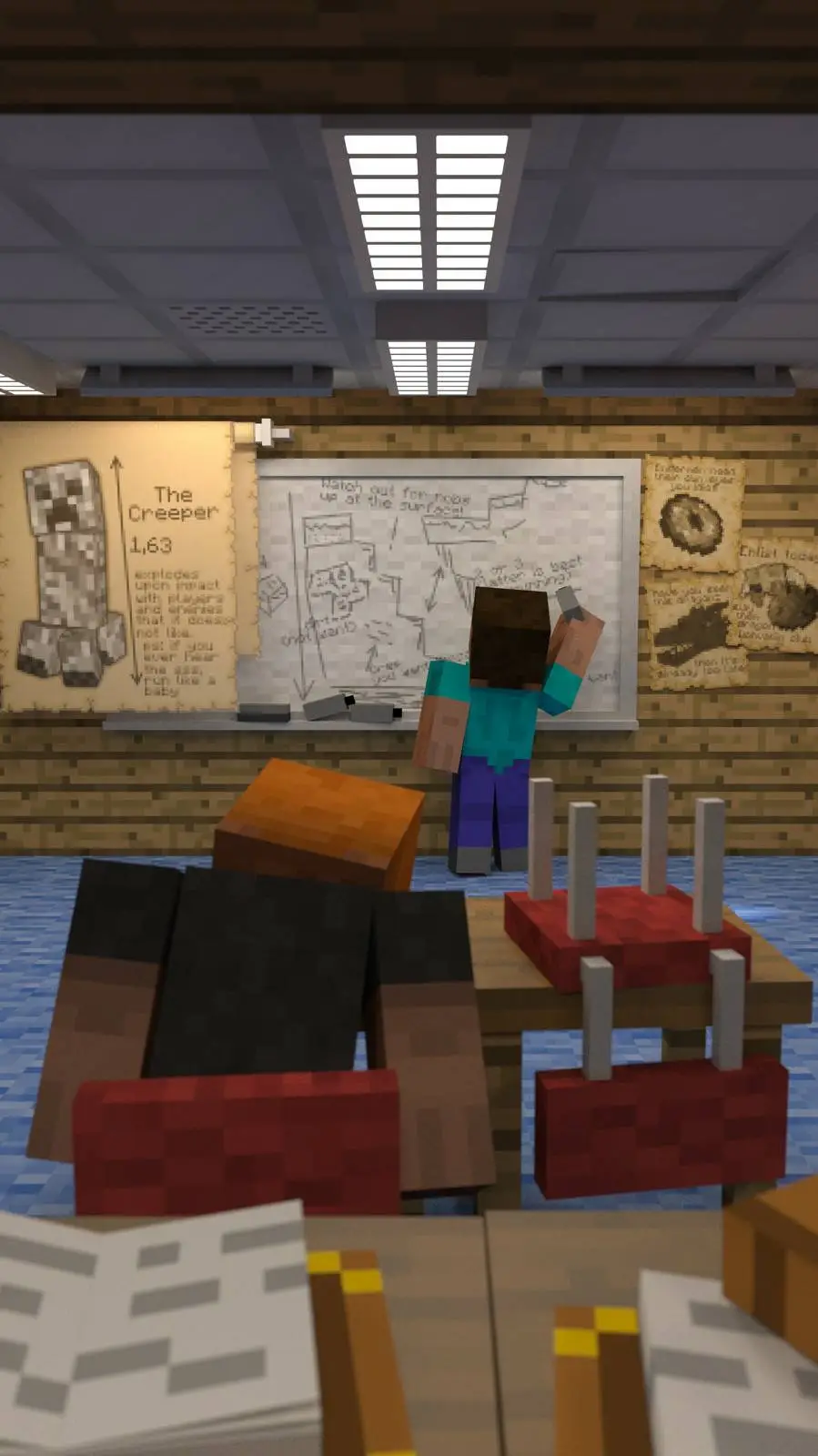 ai character: Minecraft School 🏫 background