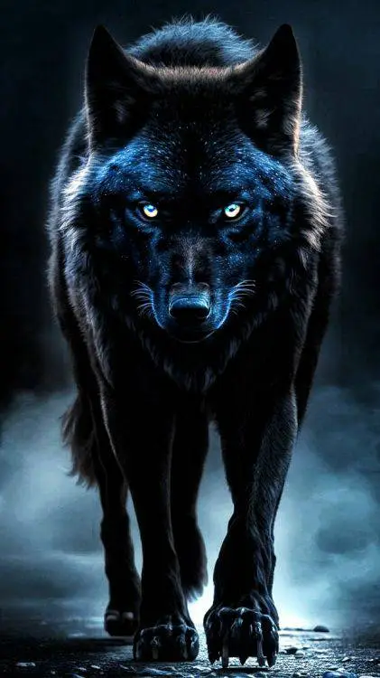 ai character: Loup noir background