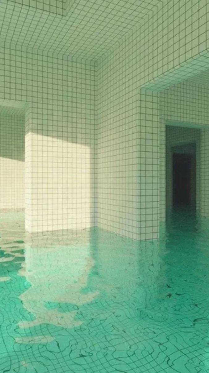 ai character: Water backrooms background