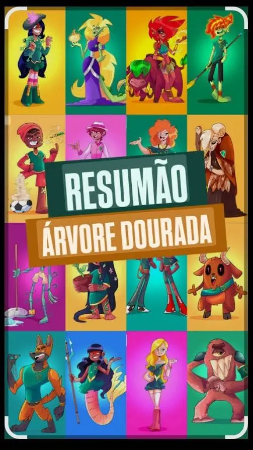 ai character: árvore dourada  background