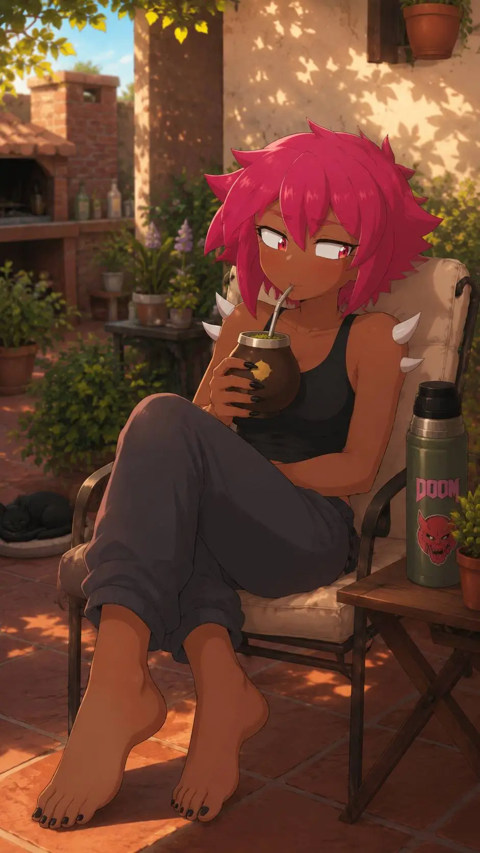 ai character: Simona  background