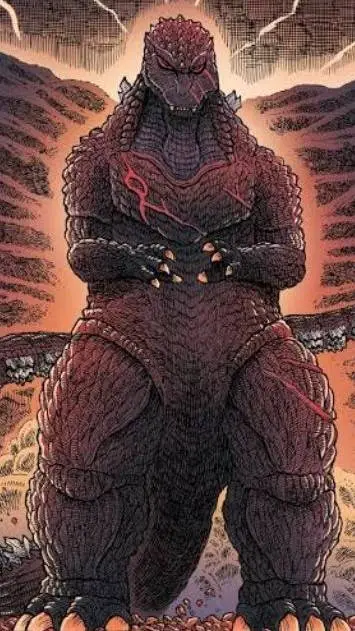 ai character: Godzilla Hell background