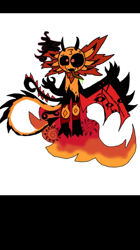 ai character: DarkSun axolotl ￼ background