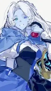 ai character: lady in azure  background