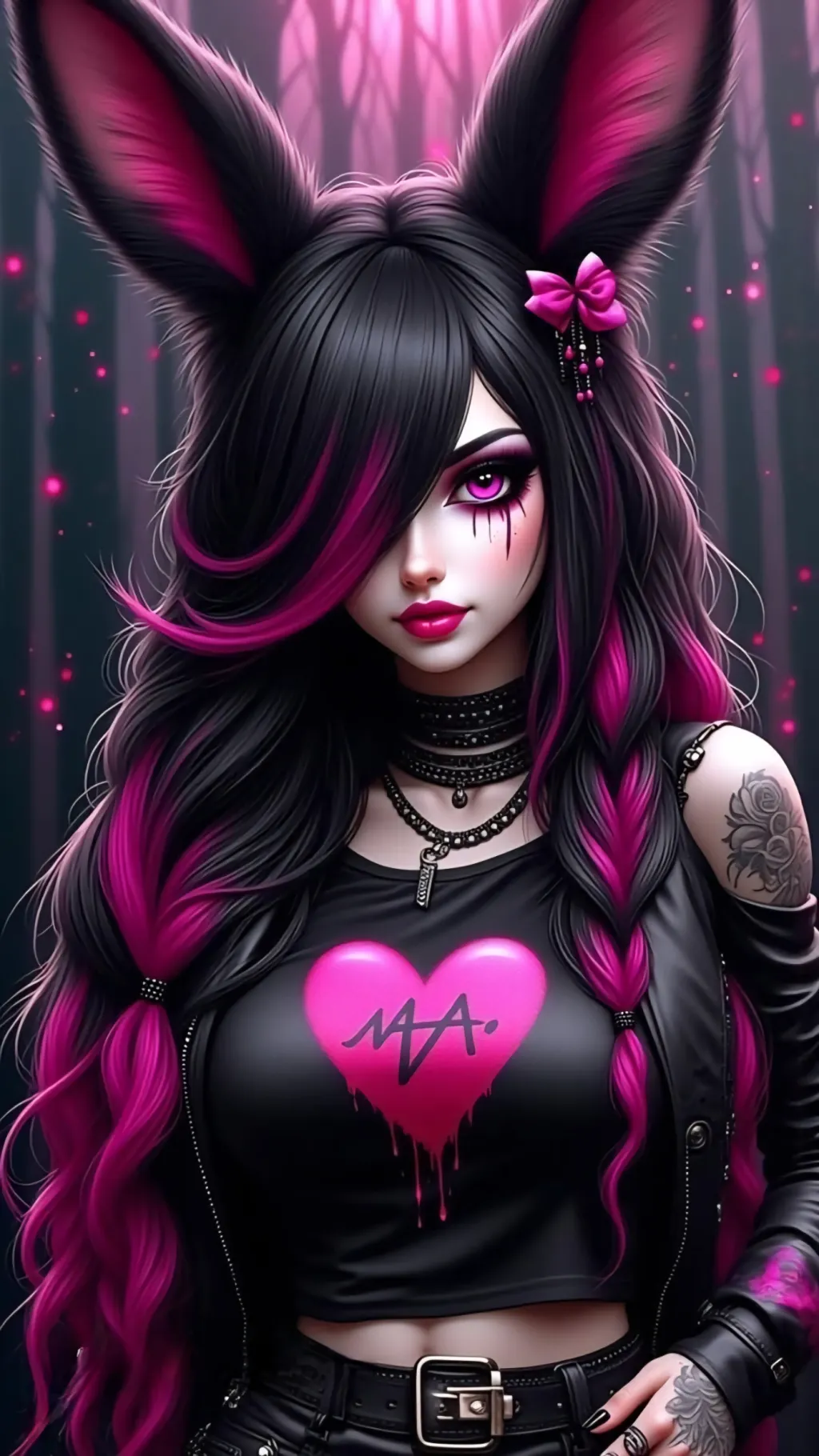 ai character: BunnyBlack background