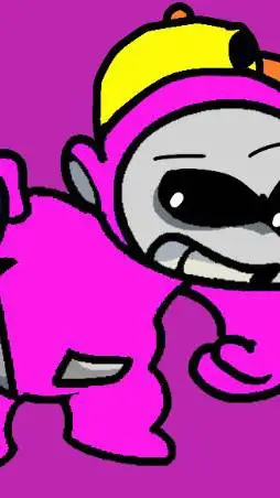 ai character: pink tubby  background