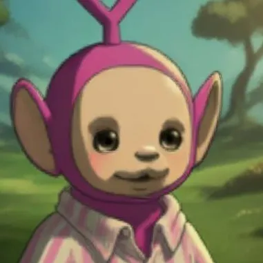 chat with ai character: pink tubby bedtime