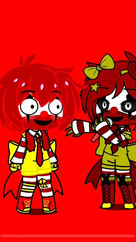 ai character: Ronald McDonalds  background