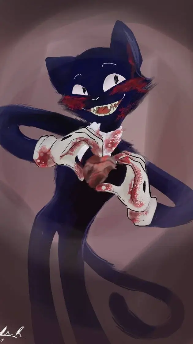 ai character: Cartoon cat :] background