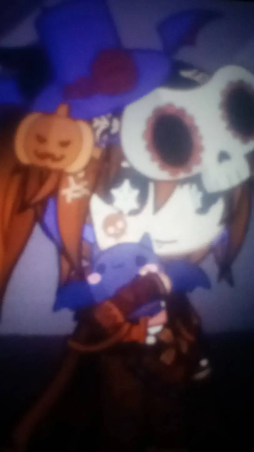 ai character: 🎃💜🧡Hollow🧡💜🎃 background