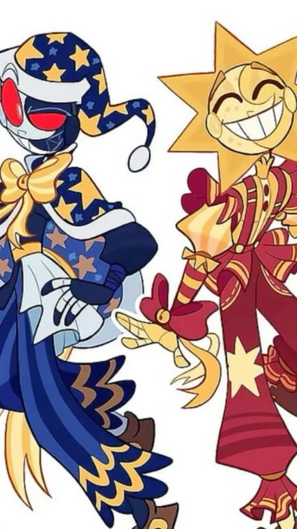ai character: sun and moon background