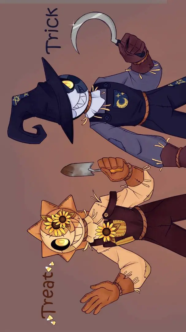 ai character: sunmoon Halloween  background