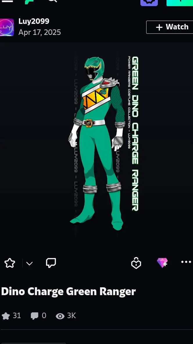 ai character: Power Rangers Verd background