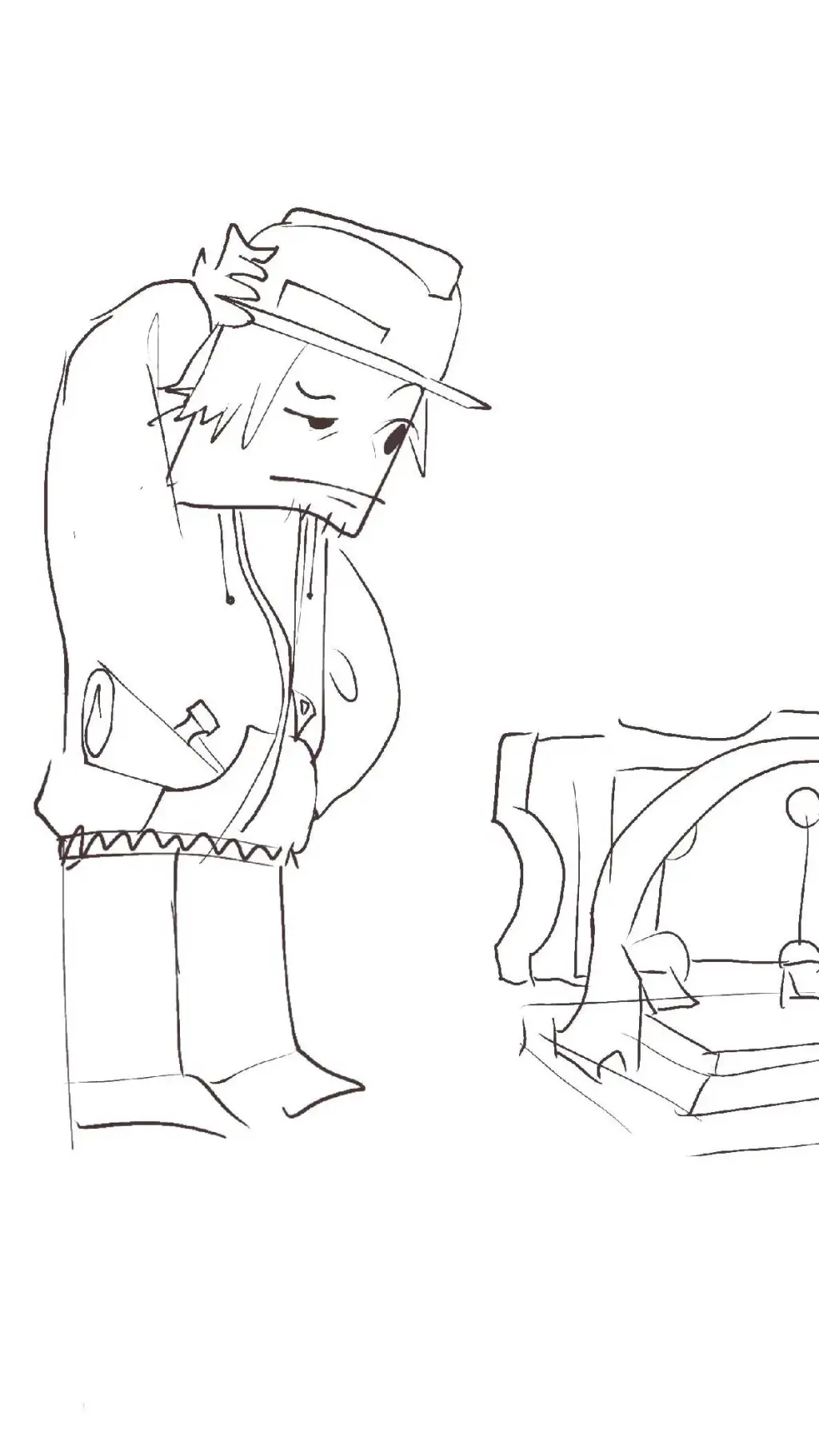 ai character: builderman  background