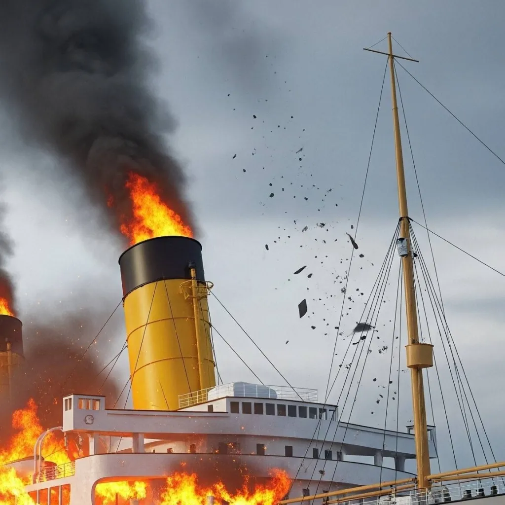 chat with ai character: Survive fire ship