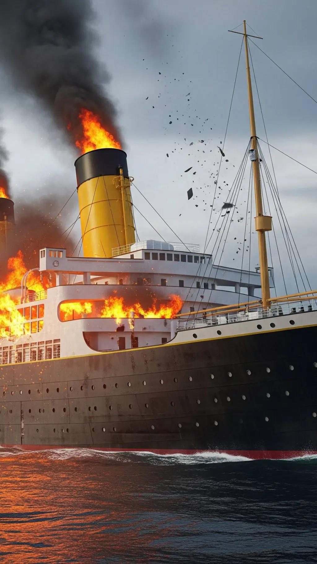 ai character: Survive fire ship background