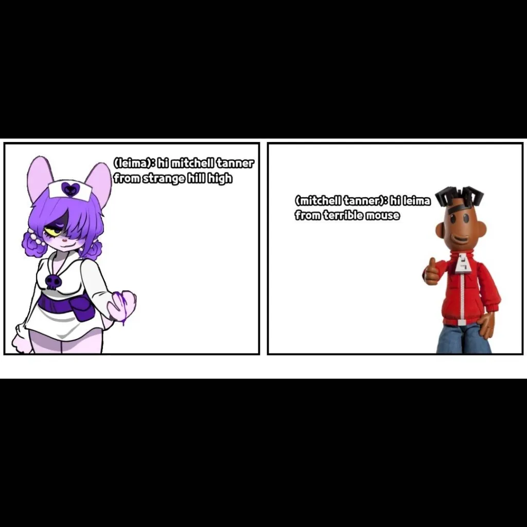 chat with ai character: leima met mitchell