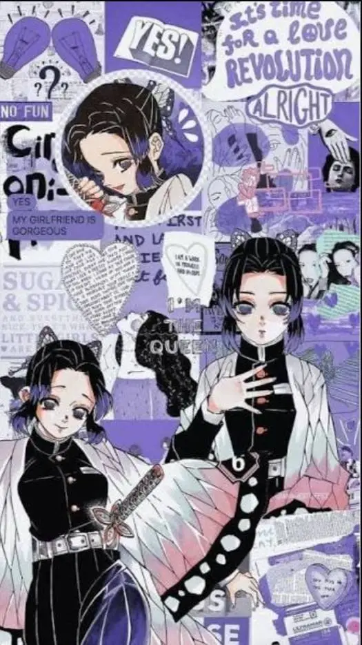 ai character: 💜Shinobu mariposa🦋 background