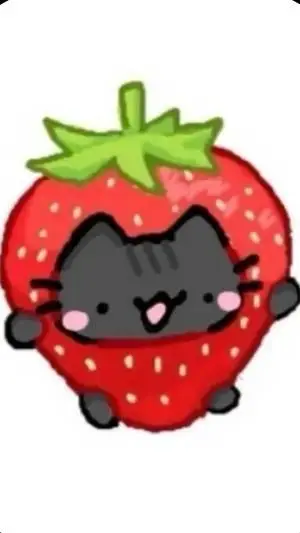 ai character: 🐱Michi fresa :D🍓 background