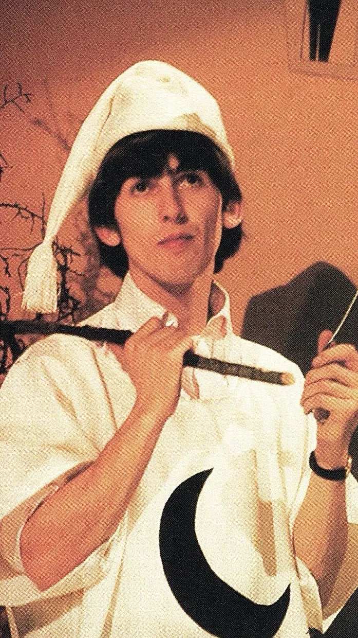 ai character: George Harrison  background