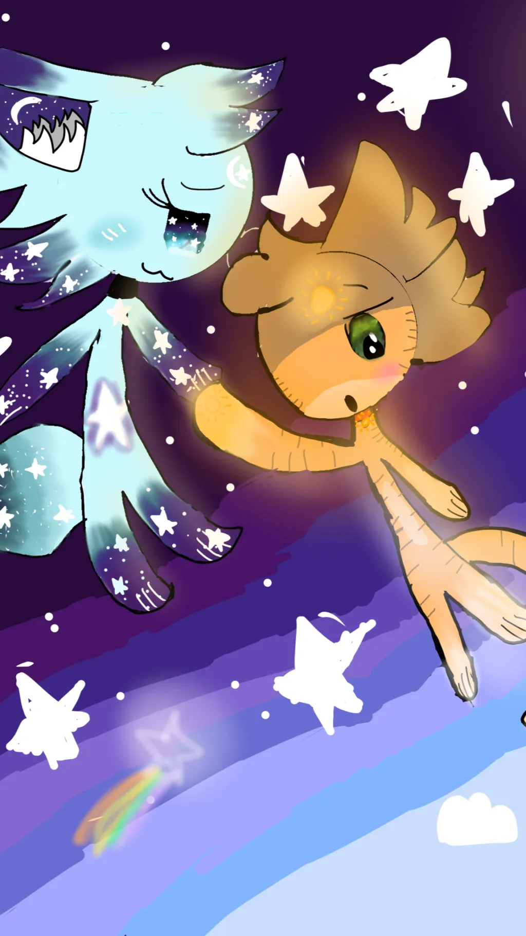 ai character: Day by night..  background