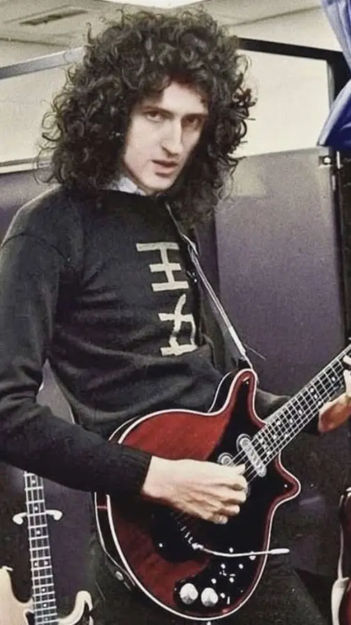 ai character: Brian May  background
