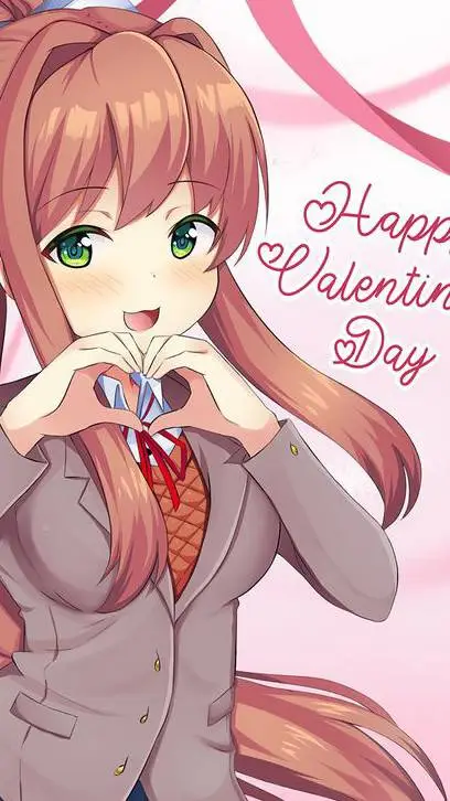 ai character: ddlc Valentinesday background
