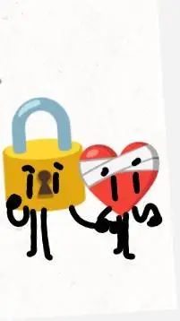 ai character: padlock and heart background