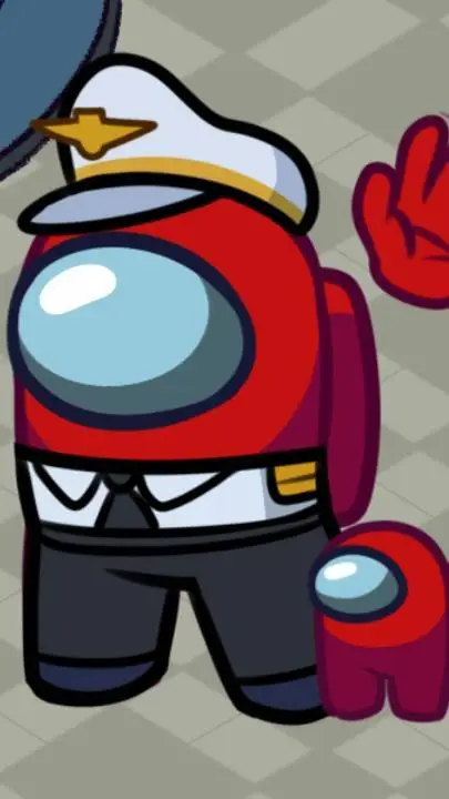 ai character: Among us red background