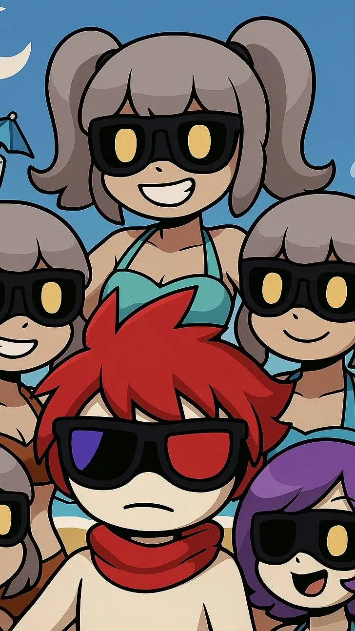 ai character: MD en la playa  background