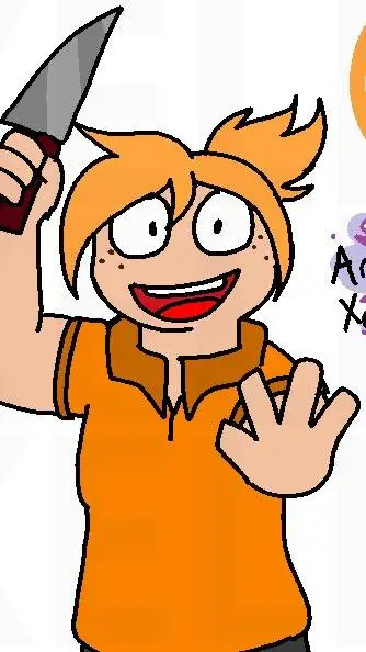 ai character: orange but evil  background