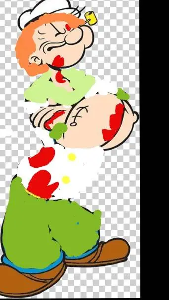 ai character: popeye but evil  background