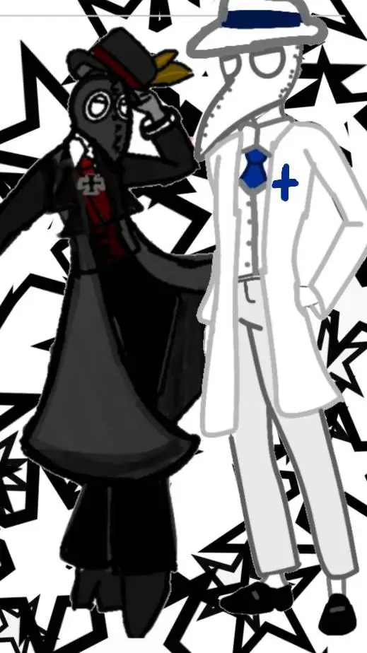 ai character: black y white  background