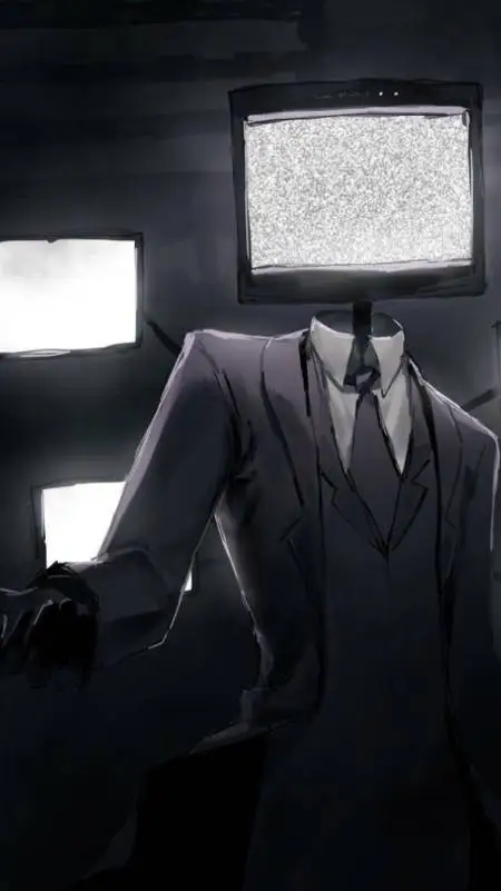 ai character: [large tv] background
