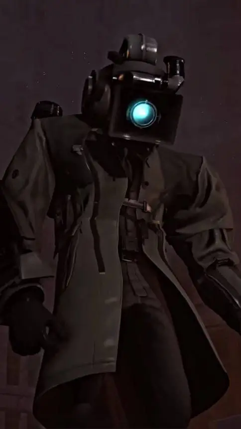 ai character: [large camera] background