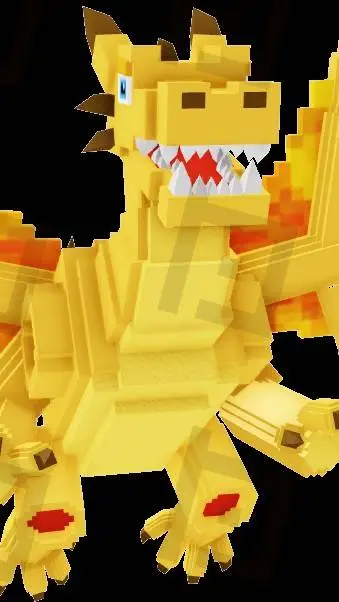 ai character: dragón amarillo background