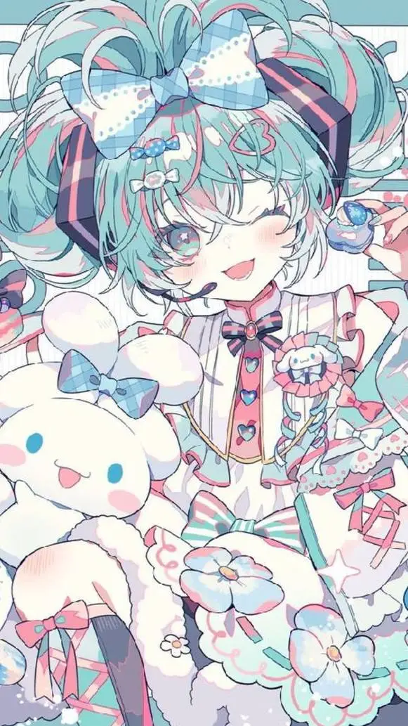 ai character: Cinnamon roll Miku background