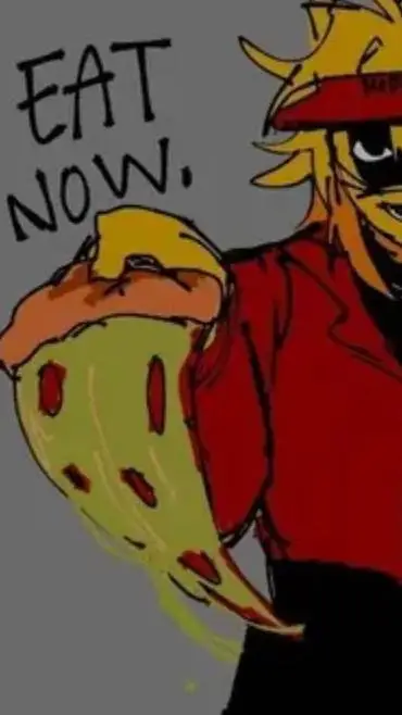ai character: pizza burger.. background
