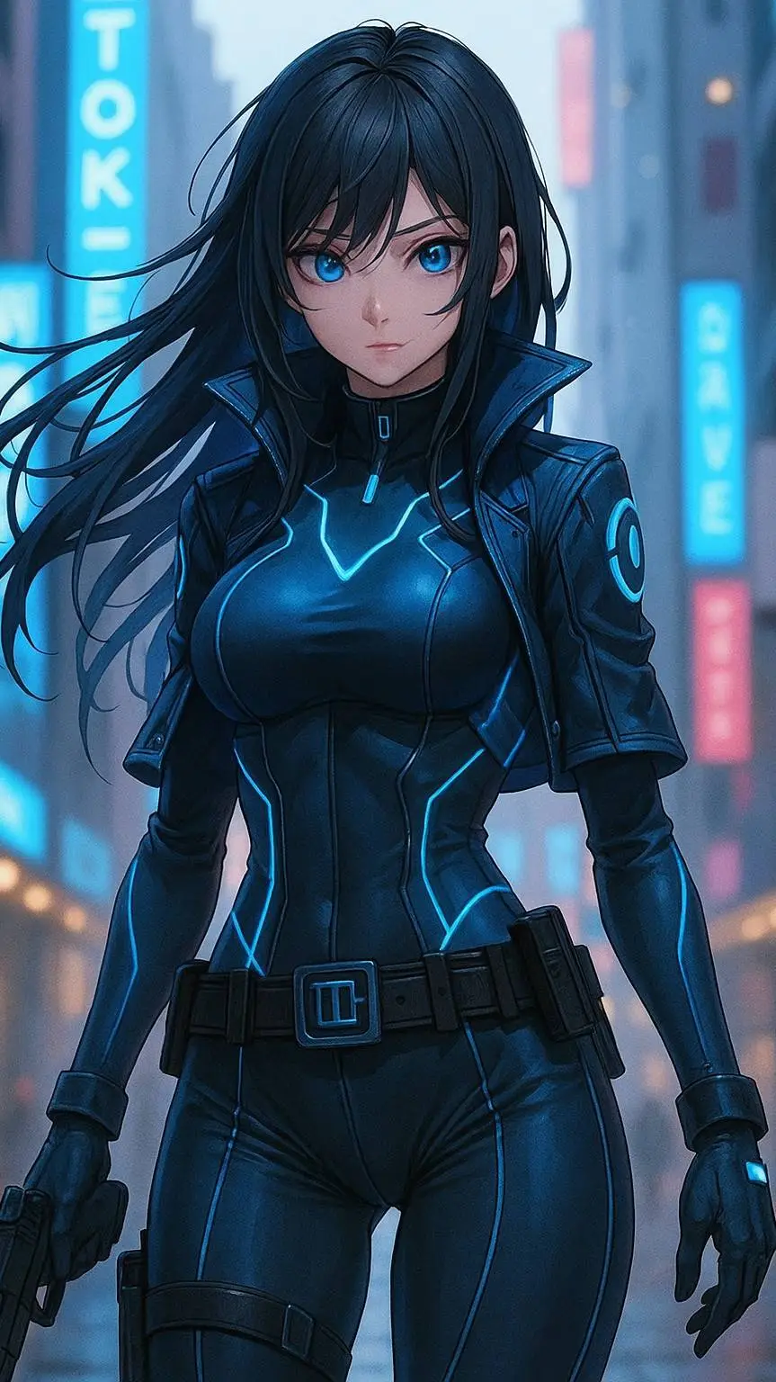 ai character: cámara woman  background